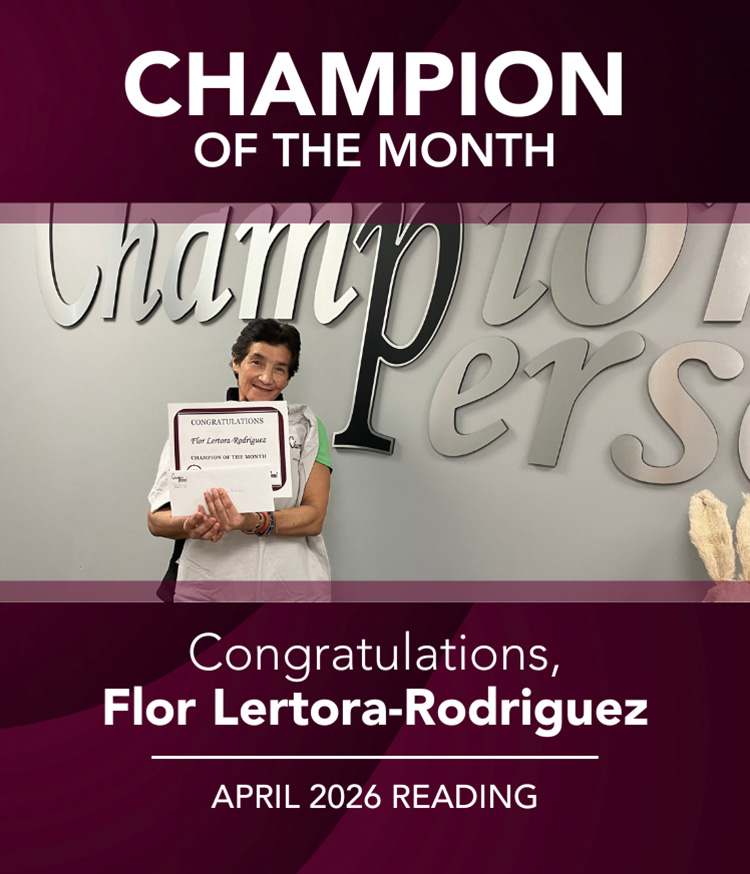 Champion of the Month - Reading - April 2026